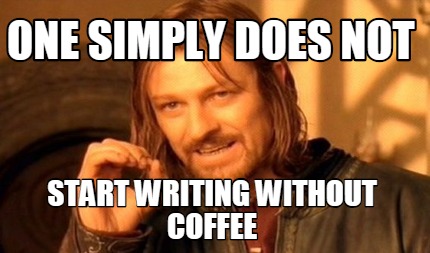 writing with coffee meme
